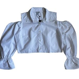 Cropped Poplin Blouse